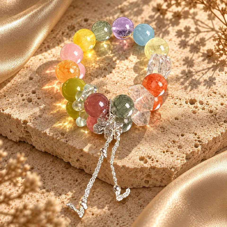 Aurora Multi-Gem Natural Crystal Bracelet — natural crystal for her scene 3