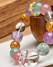Five-Colour Light Natural Crystal Bracelet — natural crystal for her scene 1