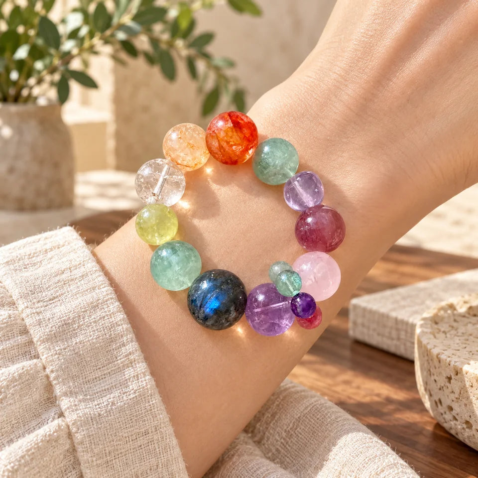 Moonlit Fluorite Natural Crystal Bracelet — natural crystal for her scene 2
