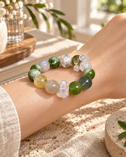 Mist Green Phantom Natural Crystal Bracelet — natural crystal for her scene 2