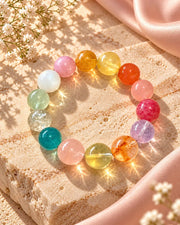 Lavender Seven-Stone Natural Crystal Bracelet — natural crystal for her scene 3