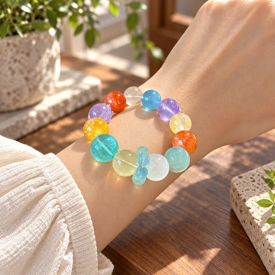 Candy Spectrum Natural Crystal Bracelet — natural crystal for her scene 2