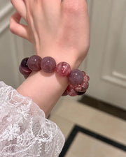 Rose Mist Lepidolite Natural Crystal Bracelet — natural crystal for her scene 1