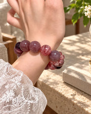 Rose Mist Lepidolite Natural Crystal Bracelet — natural crystal for her scene 2