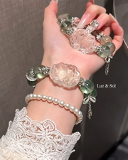 Green Bloom Natural Crystal Bracelet — Growth & Fresh Starts