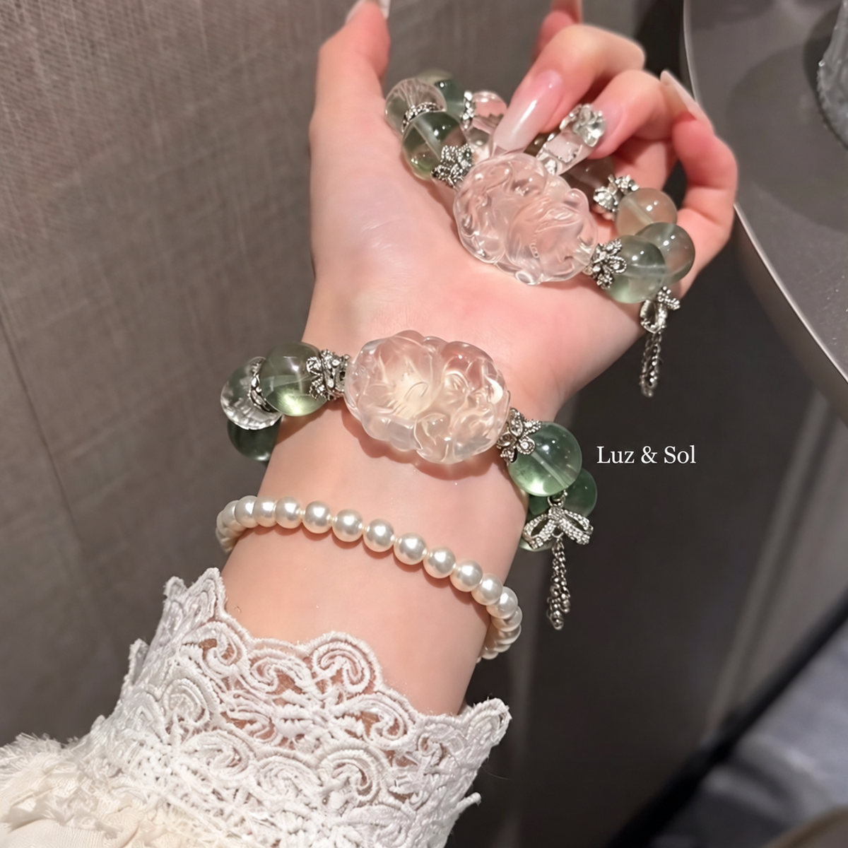Green Bloom Natural Crystal Bracelet — Growth & Fresh Starts