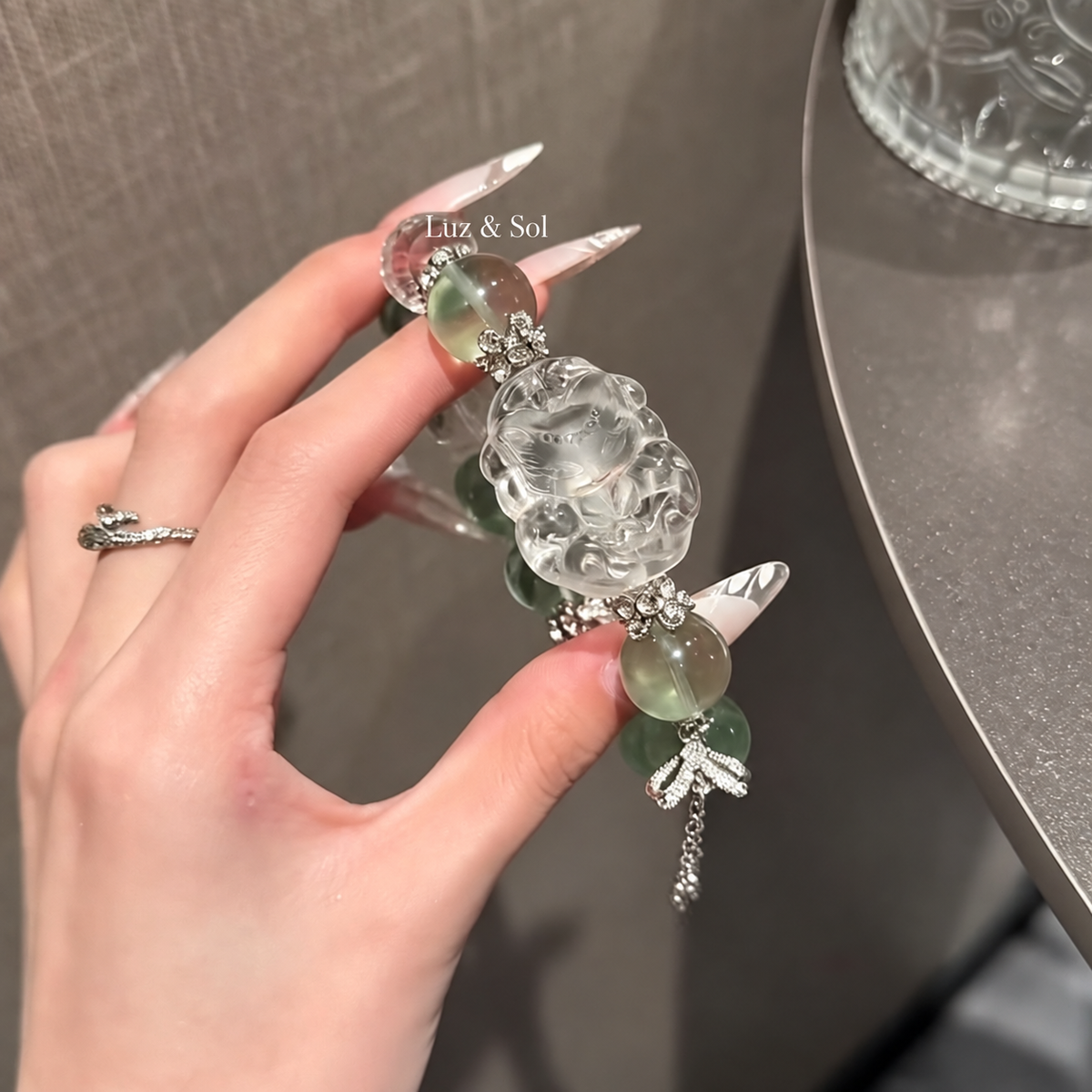 Green Bloom Natural Crystal Bracelet — Growth & Fresh Starts