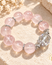 14mm Natural Crystal Bracelet Artisan Design — Luz & Sol product photograph