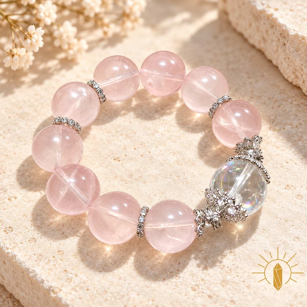 14mm Natural Crystal Bracelet Artisan Design