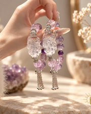 Amethyst Bracelet Nine-Tailed Fox Charm Vintage — Luz & Sol product photograph