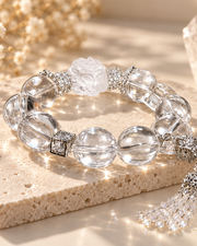 Clear Quartz Bracelet High-Clarity — Luz & Sol product photograph