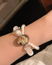 White Phantom Quartz Bracelet Double-Strand Artisan Design — Luz & Sol product photograph
