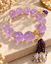Amethyst Bracelet Detachable Tassel — Luz & Sol product photograph