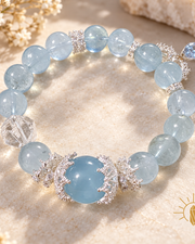11mm Aquamarine Bracelet High-Clarity — Luz & Sol product photograph