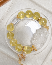 Citrine Bracelet Nine-Tailed Fox Charm Artisan Design — Luz & Sol product photograph