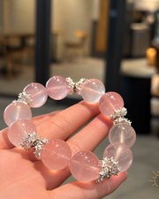 15mm Rose Quartz Bracelet High-Clarity — Luz & Sol product photograph