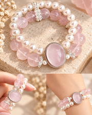 Rose Quartz Bracelet Double-Strand — Luz & Sol product photograph