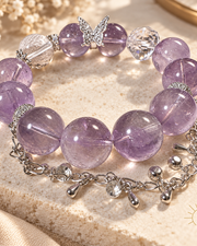 Purple Rutilated Quartz Bracelet High-Clarity — Luz & Sol product photograph