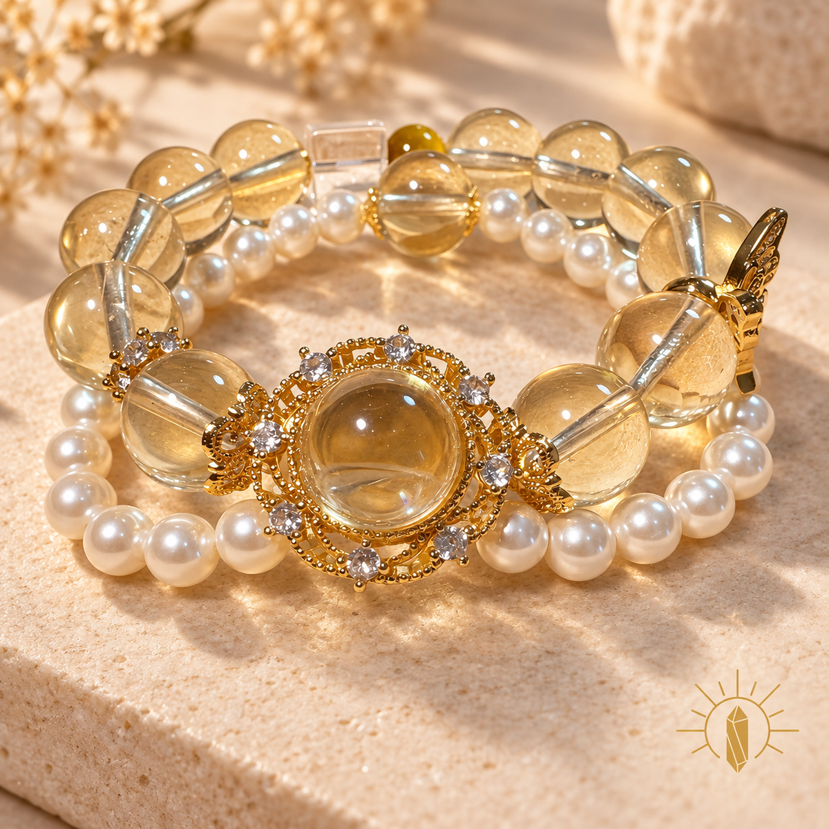 Citrine Bracelet Double-Strand — Luz & Sol product photograph