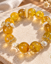 Yellow Fluorite Bracelet Large Bead — Luz & Sol product photograph