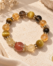 Golden Quartz and Smoky Quartz and Tiger Eye Bracelet — Luz & Sol product photograph