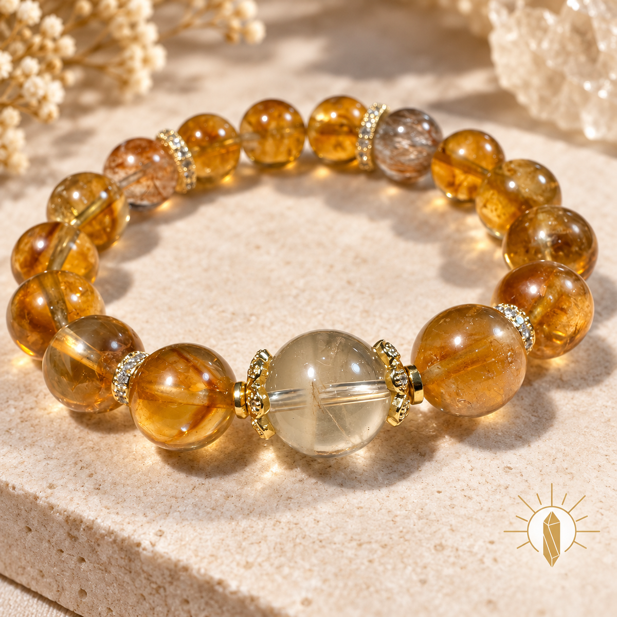 Super Seven and Citrine and Golden Quartz Bracelet — Luz & Sol product photograph