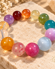 15mm Multi-Gem Crystal Bracelet Artisan Design — Luz & Sol product photograph