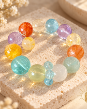 Multi-Gem Crystal Bracelet High-Clarity Large Bead — Luz & Sol product photograph