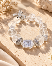 Clear Quartz Bracelet High-Clarity Artisan Design — Luz & Sol product photograph