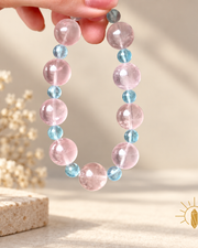 Aquamarine and Rose Quartz Bracelet — Luz & Sol product photograph