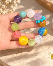 Multi-Gem Crystal Bracelet Pastel — Luz & Sol product photograph