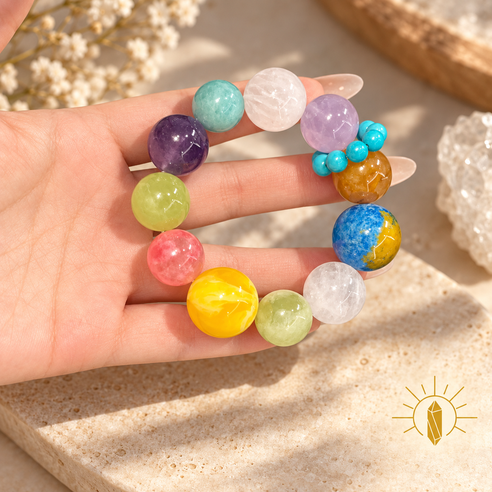 Multi-Gem Crystal Bracelet Pastel