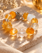 Golden Garden Quartz and Citrine Bracelet Large Bead — Luz & Sol product photograph
