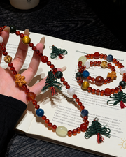 Green Rutilated Quartz and Garnet and Kyanite Bracelet — Luz & Sol product photograph