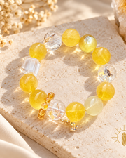 Golden Lepidolite and Citrine and Yellow Fluorite Bracelet — Luz & Sol product photograph