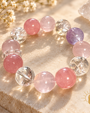 Rose Quartz Bracelet Large Bead — Luz & Sol product photograph