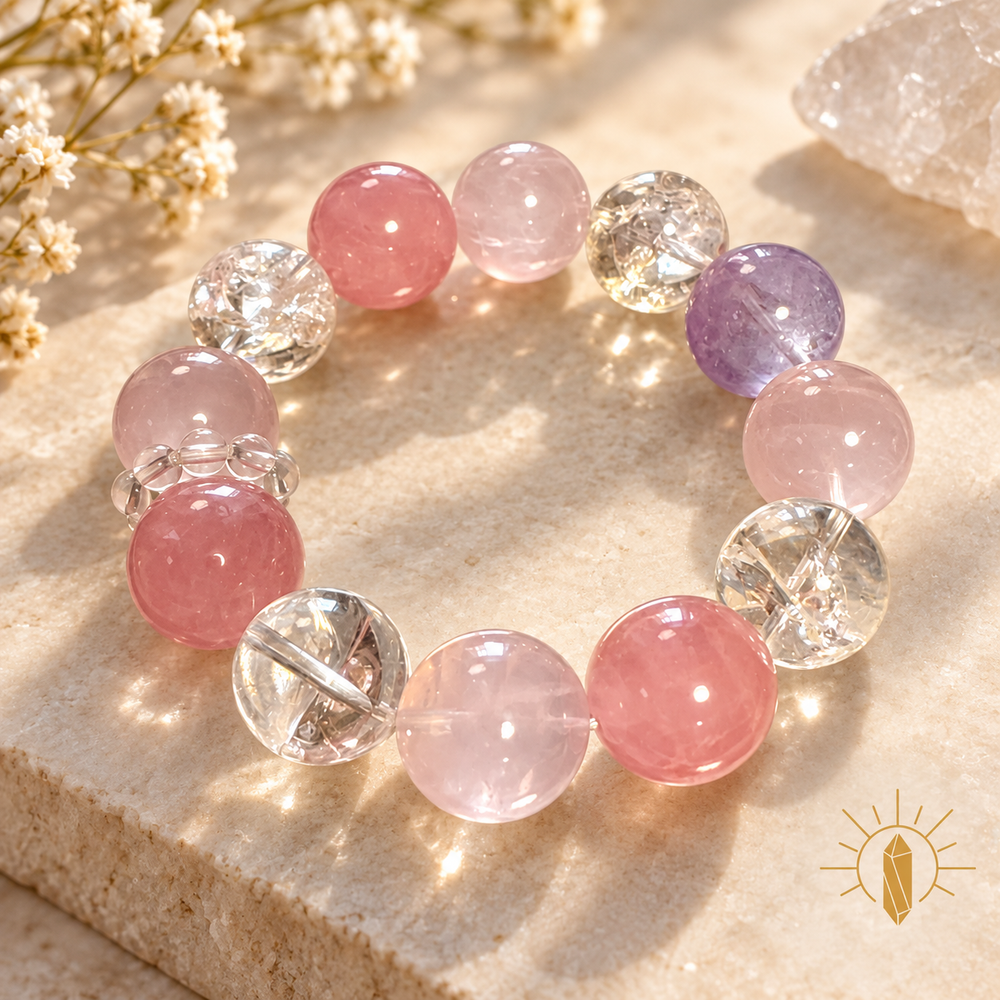 Rose Quartz Bracelet Large Bead