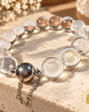 Clear Quartz Bracelet Magnetic Clasp High-Clarity — Luz & Sol product photograph