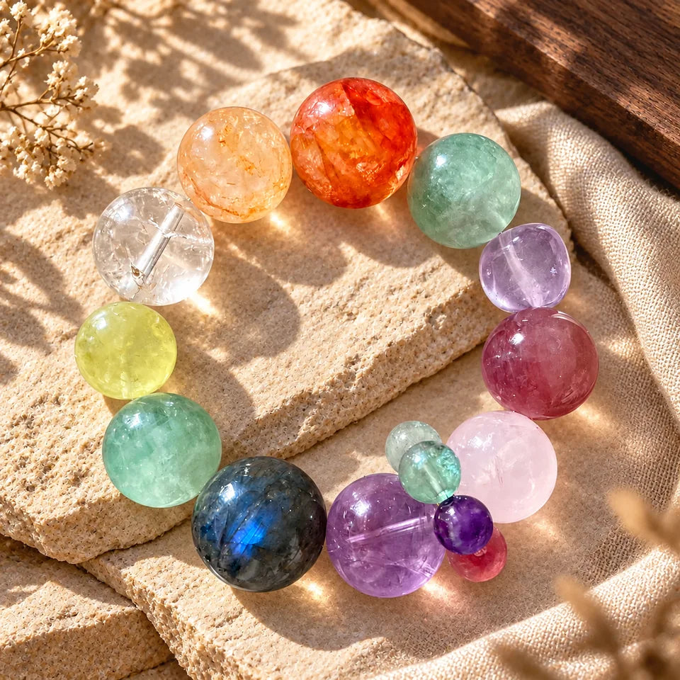 Moonlit Fluorite Natural Crystal Bracelet